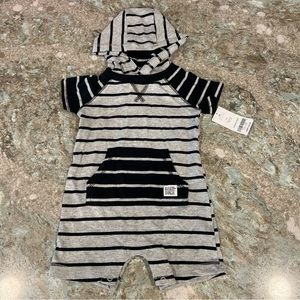 Carter’s Striped Hooded Romper Playsuit NWT